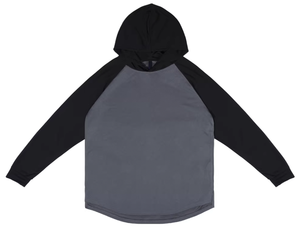 Sweat-shirt à capuche à manches raglan pour homme, couleur unie, décontracté, tricoté, coupe classique, manches longues, blanc, noir - Product Image 4