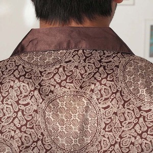 sleepwear silk satin custom sublimation print mens <b>pajamas</b> sleepwear <b>suit</b> set Solid Color Classical Sleepwear Autumn - Product Image 3