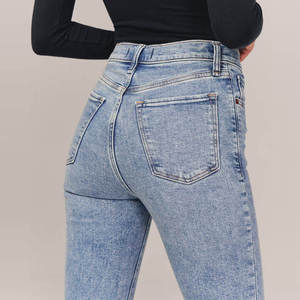 Women's High Waist Skinny <b>Jeans</b> Stonewashed Light Blue Denim Full Length Casual Style Plus Size <b>Soft</b> Cotton Fabric - Product Image 5