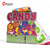 Médailles de marathon personnalisées en métal 3D, récompense de course à pied, finition scintillante, médaille sportive personnalisée, souvenir du finisher