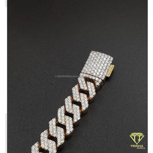 Bracelet en argent sterling 925 de qualité supérieure avec diamants en moissanite, maillons cubains épais et design hip-hop glacé brillant - Product Image 4