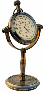 Antique Style Brass Table <b>Clock</b> <b>Battery</b> Operated Traditional Desk <b>Clock</b> with Needle Display for Home or Office - Product Image 2