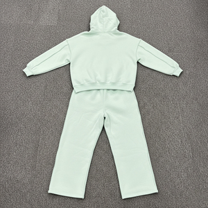Custom Embroidery Men Tracksuit Set <b>Oversized</b> Cotton Fleece Streetwear Hoodie <b>Jogger</b> Pants Bulk OEM - Product Image 4