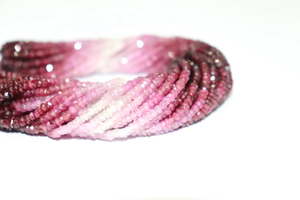 Venta al por mayor 3-4mm rubí sombreado facetado Rondelle cuentas preciosas de piedra de zafiro cuentas facetadas rubí sombreado cuentas - Product Image 3