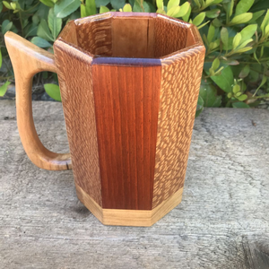 Mug à thé ou à café en bois carré classique de haute qualité, écologique, en acacia naturel, volume personnalisé - Product Image 2