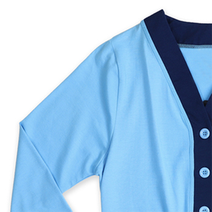 Unisex Winter Sky Blue Royal Blue Wool/Cashmere Blend Knitted <b>Cardigan</b> Custom V Neck Front Best University Sororities Sweater - Product Image 3