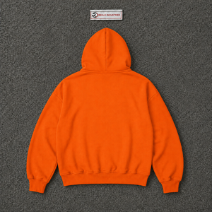 Sudadera con capucha oversize naranja con cremallera y logo de signo de dólar, diseño gráfico de streetwear personalizado, unisex, informal, a la moda. - Product Image 6