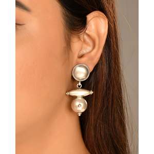 Pendientes de Diseño Elegante en Plata Meera Jaipur Ajeya Fashion para Mujer - Product Image 1