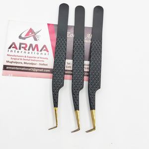 Pinzas de Precisión para Pestañas con Aislamiento de 90 Grados, Acero Inoxidable, Duraderas, Antimagnéticas, Punta Suave, Logotipo Personalizado, 10 mm de Longitud - Product Image 4