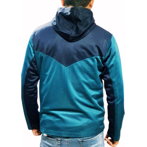 Sweat à capuche sport pour homme, ensemble de survêtement colorblock, veste à panneaux contrastants, poches hiver, respirant, service OEM - Product Image 4