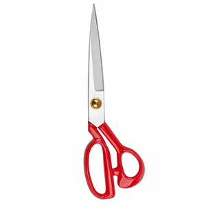 Red Multi-Purpose Scissors Stainless Steel Smooth <b>Edge</b> <b>Plastic</b> Handle Non-Foldable DIY Grade Cutting Tool - Product Image 2