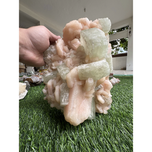 Apophyllite verte de haute qualité avec Stilbite orange, pierre de cristal naturelle pour collection, exposition et exportation en gros - Product Image 1