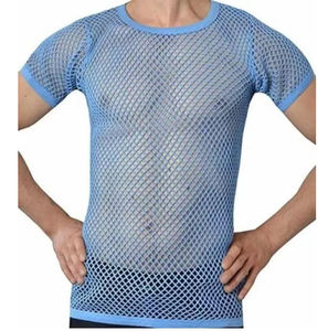 Camiseta de malla transparente blanca para hombre, manga larga, corte regular, cuello redondo, logotipo personalizado, anti-UV, camiseta interior de malla. - Product Image 6