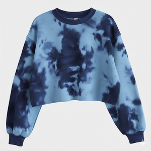 Pull tricoté à manches chauve-souris tie-dye, col rond, sweat-shirt décontracté pour homme, été, doublé, 100% coton, ODM - Product Image 5
