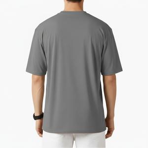 T-shirt épais et lourd en coton uni 300 GSM à manches courtes pour hommes, coupe oversize, personnalisable avec logo, vente en gros - Product Image 4