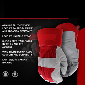 Guantes de Trabajo de Cuero Personalizados con su Propio Logotipo, con Puño de Seguridad, Resistentes a Cortes y Calor, Colores Personalizados en Venta - Product Image 5
