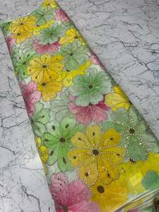 Premium position print with embroidery fabric is a modern textile designed for stylish fashion and <b>garment</b> collections This fabr - Product Image 4