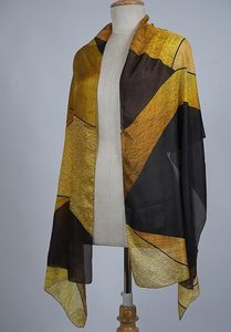 Écharpe en soie à imprimé abstrait pour femme, légère, douce, élégante, longue, pour un usage décontracté. - Product Image 6