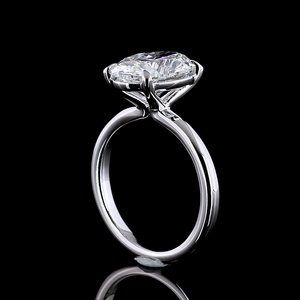 Classic 4CT Oval lab Grown Diamond Engagement Ring 18K White gold band ring Gold 4-Prong Solitaire Wedding Ring for Women - Product Image 4