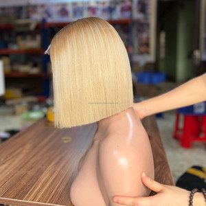 Perruque Bob de Qualité Supérieure en Cheveux Humains, Cheveux Vietnamiens Bruts Lisses comme des Baguettes, Produits Capillaires Soyeux et Doux, Perruque Lace Front Suisse, Dentelle HD - Product Image 1