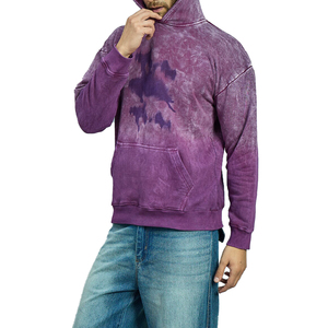 เสื้อฮู้ดดี้ผู้ชายกันลม น้ำหนักเบา ล้างสีแบบแอซิดวอช ผ้าฝ้าย 100% ทรงปกติ ระบายอากาศได้ดี คุณภาพสูง ดีไซน์ล่าสุด ลายพิมพ์เรียบง่าย - Product Image 3