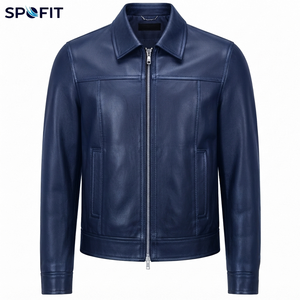 New Arrival Men's High Quality <b>Leather</b> <b>Jacket</b> Denim Fabric <b>Winter</b> Waterproof Windproof Front Logo Hooded OEM Service Available - Product Image 6