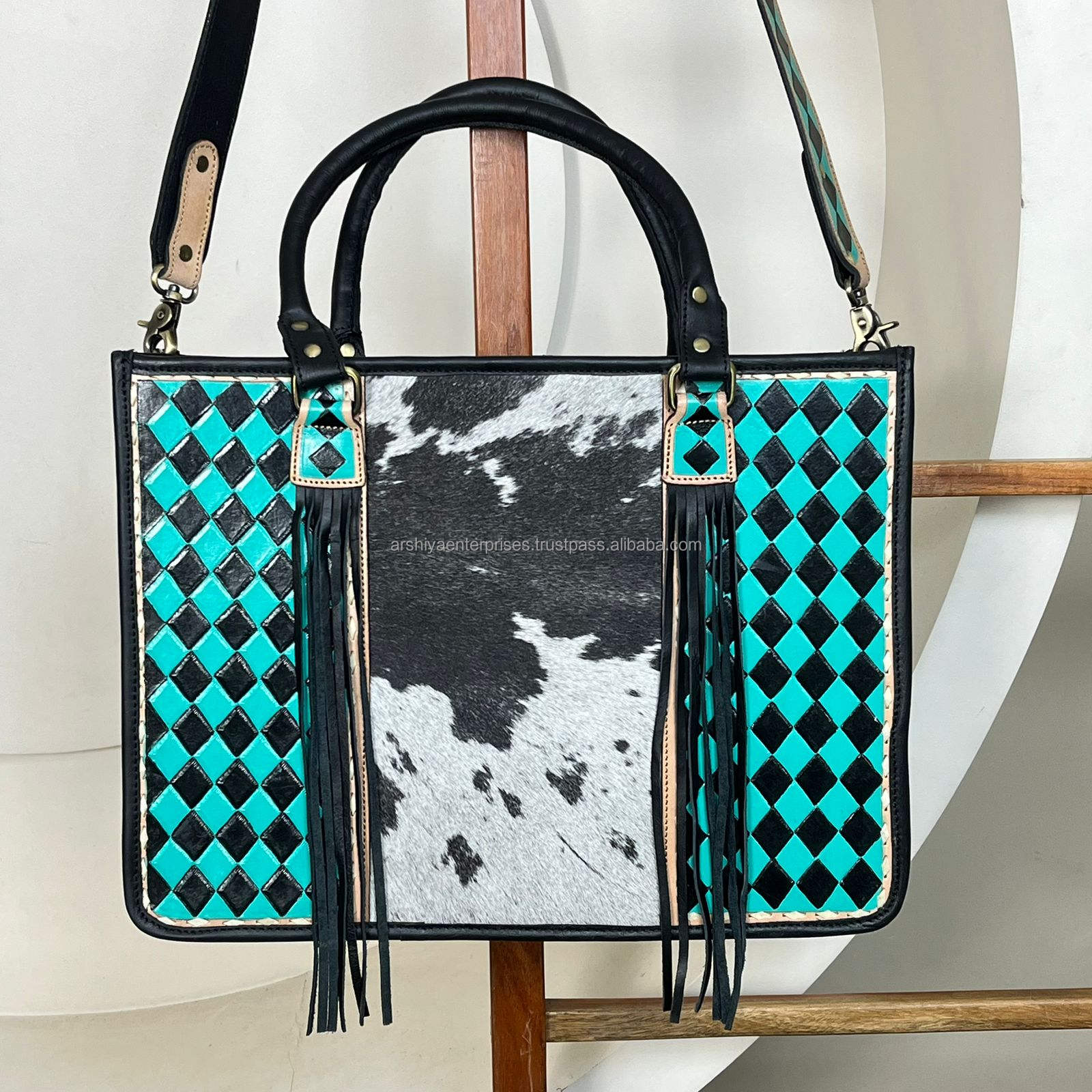 Black & Turquoise Checkered