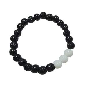 Crystal <b>bracelet</b> <b>Black</b> Obsidian & White jade Round Beads <b>Bracelet</b> 8mm Stone Gemstone Fashion <b>Men</b> and Women Gift Energy - Product Image 2