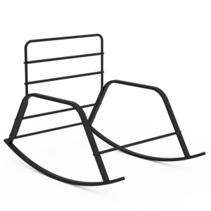 Sillón mecedora de metal de lujo con cojín capitoné extragrande, asiento suave para sala de estar, balcón y patio. - Product Image 2