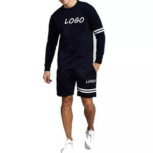 Conjunto Deportivo Casual Personalizado al por Mayor para Hombre: Camiseta y Pantalones Cortos de Poliéster/Algodón para Gimnasio y Entrenamiento - Product Image 1