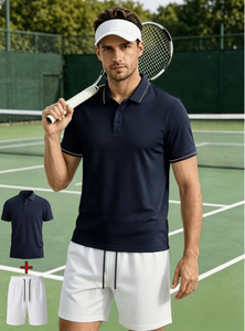 Conjunto Deportivo para Hombre, Camiseta sin Mangas con Cuello en V y Pantalones Cortos, Estampado Geométrico Negro, Transpirable, Elástico, Ajuste Atlético - Product Image 4