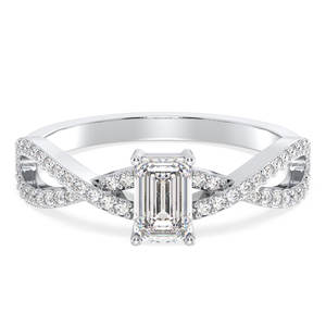 REYES – bague de fiançailles en argent Sterling 925, nouveau Design, coupe émeraude, 0,72 ct, Moissanite, pour femmes, cadeau de mariage de luxe, bijoux fins - Product Image 1