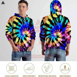 Premium Style Mens <b>Tie</b> <b>Dye</b> <b>Hoodies</b> High Quality Basic Cotton Blended <b>Tie</b> <b>Dye</b> Print Solid Pattern All Size Winter Season <b>Hoodies</b> - Product Image 6
