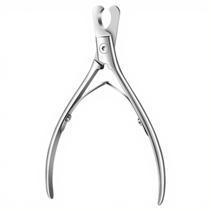 กรรไกรตัดเล็บสัตว์เลี้ยงสแตนเลสสำหรับแมวและสุนัข ใบมีดรูปครึ่งวงกลม พร้อมด้ามจับที่สะดวกสบาย - Product Image 1