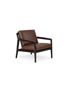 Modern <b>Leather</b> Armchair with Wooden Frame Solid Back Ergonomic Design for Living Room Home Furniture - Product Image 4