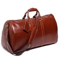 Bolsa de Viaje de Cuero Vintage de Lujo, con Patrón de Letras, Correa Ajustable, Cierre de Cremallera, 20-35L, Color Personalizado