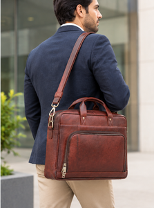 Bolso Mensajero de Cuero de Grano Completo Personalizado, Clásico, Ecológico y de Lujo, de 15.6 Pulgadas, de Piel de Vaca, OEM/ODM - Product Image 6