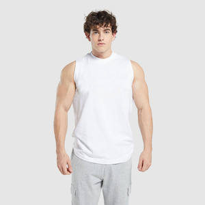High Quality Casual Men's Gym Tank Top Knitted Quick-drying Breathable Cotton Spandex <b>Polyester</b> Customizable Colors Sizes - Product Image 2
