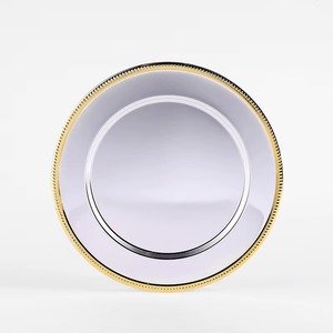 Heavy-duty metal charger plate suitable for <b>repeated</b> use in commercial and home settings - Product Image 1