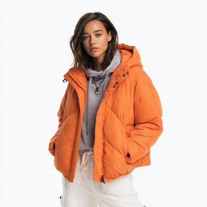 High Quality Crop Puffer Jacket Women Outerwear Warm Up Zipper Puffer Jackets Women's Waterproof <b>Bubble</b> Puffer Jackets Ladies - Product Image 3