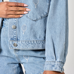 Conjunto de 2 Piezas OEM para Mujer: Top Casual y Shorts de Cintura Alta de Mezclilla con Chaqueta Vaquera de Alta Visibilidad 2026 - Product Image 6
