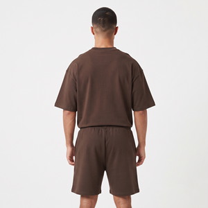 Casual Polo Shirts Sets Cotton Polyester <b>Pullover</b> <b>Mens</b> Custom LOGO Tracksuit <b>Men's</b> T Shirt and Short Set With Zipper - Product Image 3