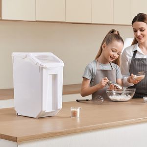 Large 4.5Gallon/20L Rice <b>Storage</b> <b>Container</b> Dog Food Dispenser Bin for Kitchen Pet Food Ingredient Grain Cereal Flour Bin - Product Image 1
