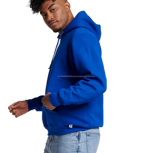 Sweat à capuche en molleton épais de qualité supérieure pour hommes, 100% coton, uni, pull-over, logo personnalisé brodé, motif uni d'hiver, à capuche - Product Image 5