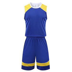 Ensemble short et maillot de basket personnalisé par sublimation, bleu marine, blanc, rouge, sans manches, anti-transpiration, unisexe adulte, tenue de sport - Product Image 4