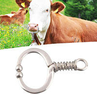 Anneau nasal pour bovins, vaches et taureaux, en acier inoxydable, à ressort, compatible avec la plupart des races agricoles, sûr et léger