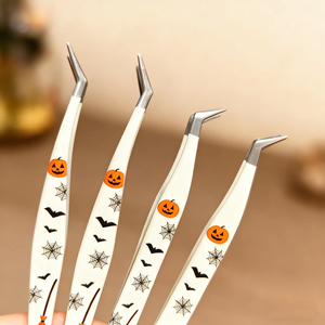 Pinzas de acero inoxidable para pestañas postizas de Halloween, 1, 2 o 4 unidades, para injerto de pestañas postizas y parches de pestañas. - Product Image 1