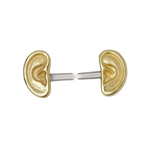 Ensemble de fourchettes à maïs de luxe en forme d'oreille, finition dorée, avec broches robustes en acier inoxydable, design unique et original, élégant - Product Image 1