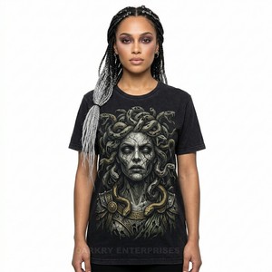 Fabricant de T-shirts en Coton Épais Personnalisés, T-shirt Vintage à Motif Crâne de Pieuvre, Streetwear Femme, Fournisseur Dropshipping - Product Image 6