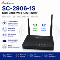 Routeur VoIP SIP ATA, adaptateur téléphonique analogique WiFi double bande avec 1 port FXS SC-2906-1S